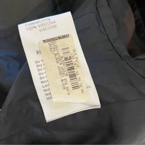 AMIRI Black Crop Satin Silk Leather Tuxedo Blazer In Black Women's Size 40 US S - Picture 9 of 9